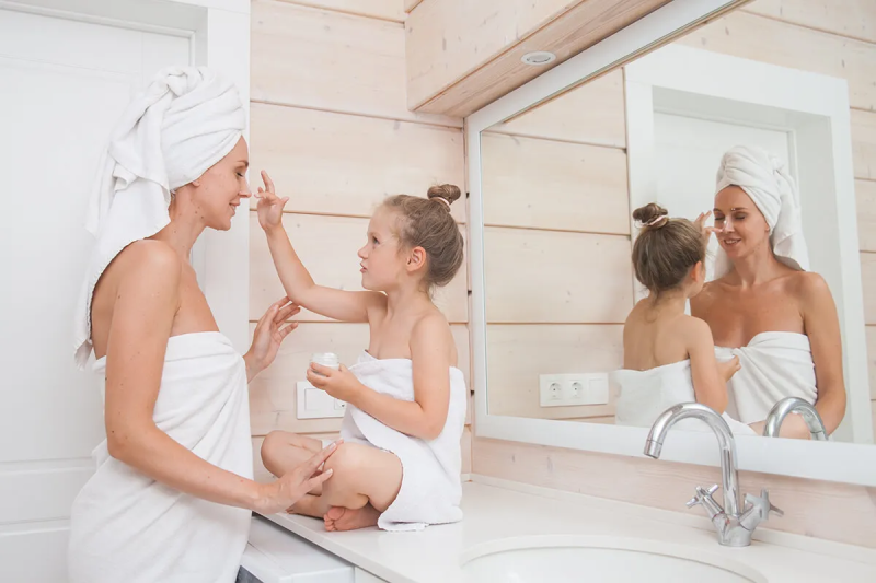Beautification at home - Mother with three year old girl | Walnut Creek Aesthetics in Walnut Creek, CA