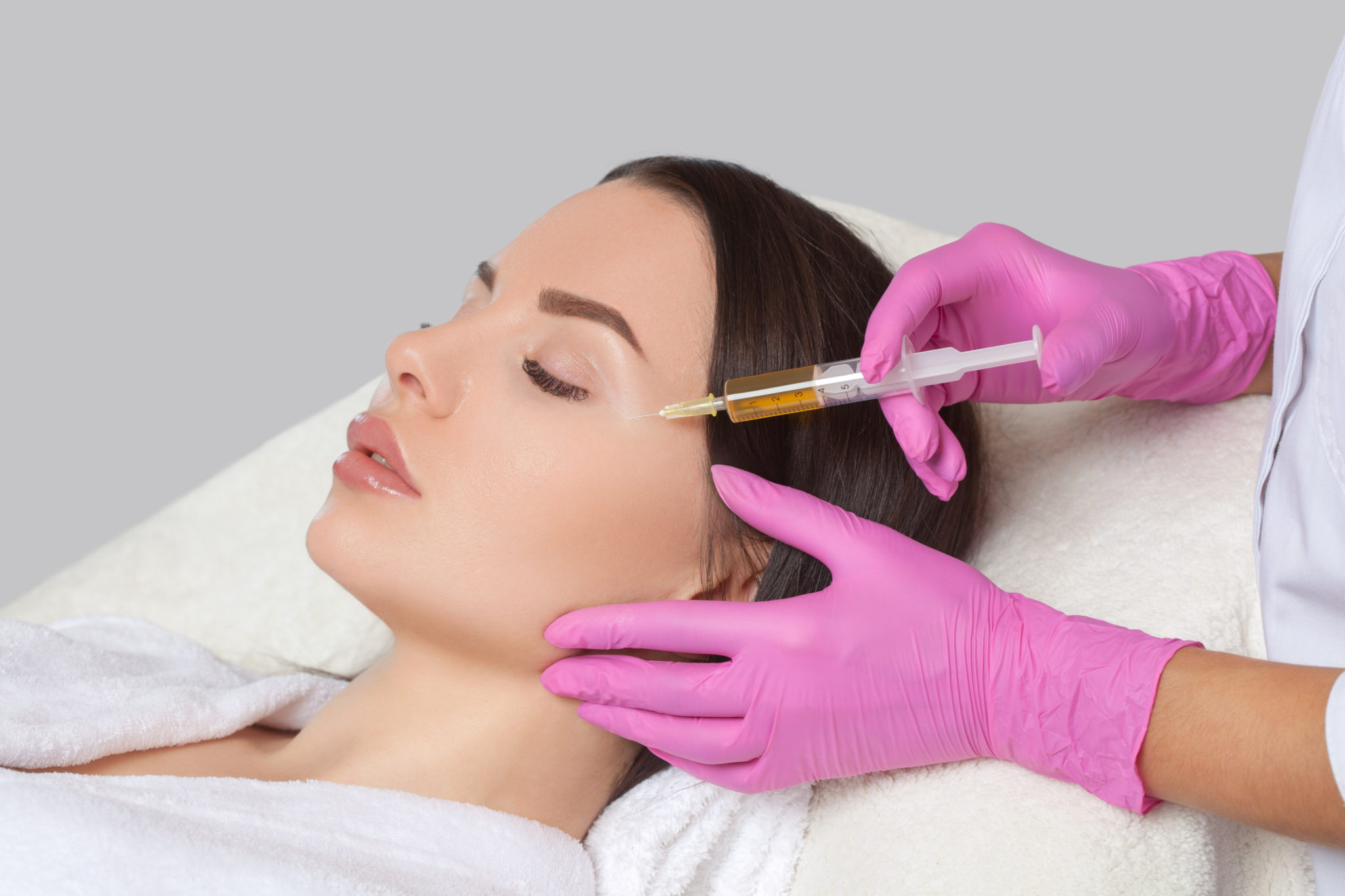 A Woman getting injection on Cheeks | Microneedling with RF And PRP in Walnut Creek, CA | Walnut Creek Aesthetics