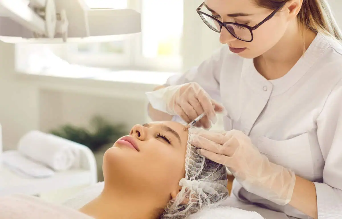 Provider performing a dermal filler injection on a patient in Walnut Creek, CA.